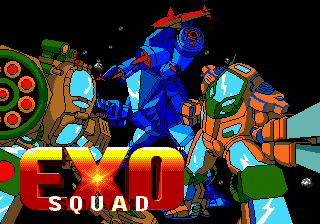Exo Squad title screen for Sega Mega Drive